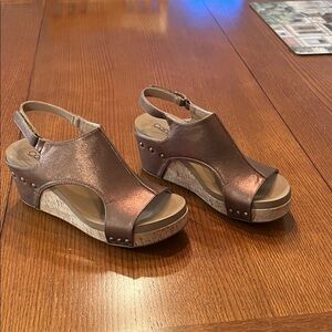 Corkys Carley Metallic Brown Wedge Sandals